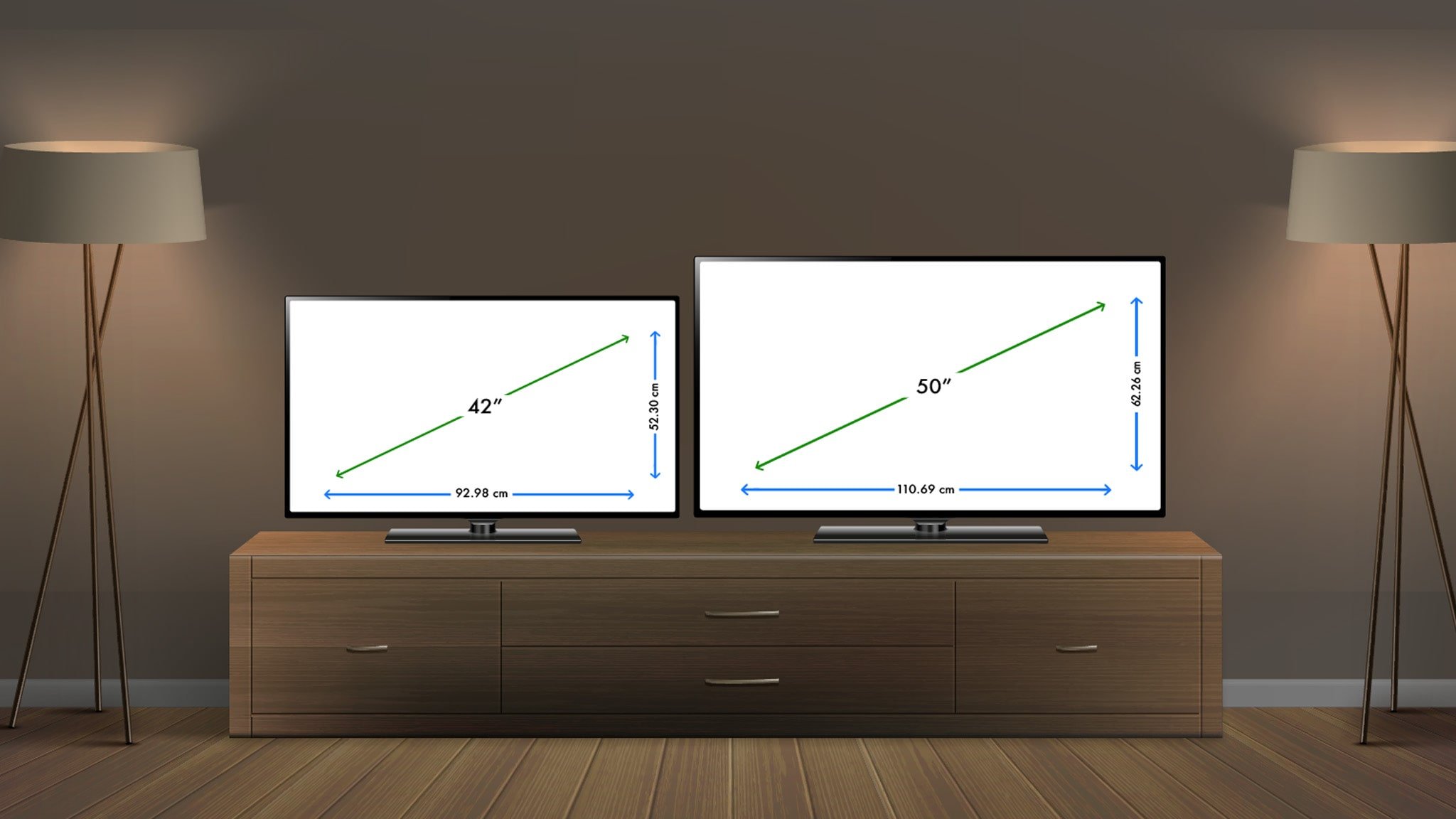 ابعاد متنوع کوچک تا بزرگ تلویزیون 2025 امسال در دی جی بانه