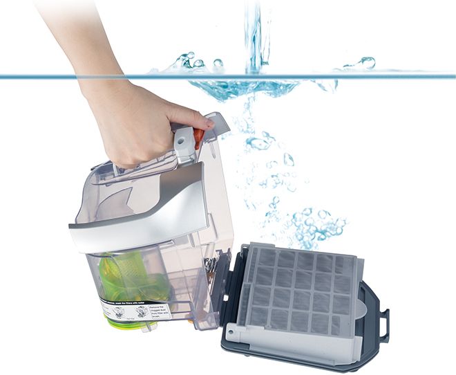 جارو برقی CV-SE230V دارای مخزن قابل شستشو می باشد