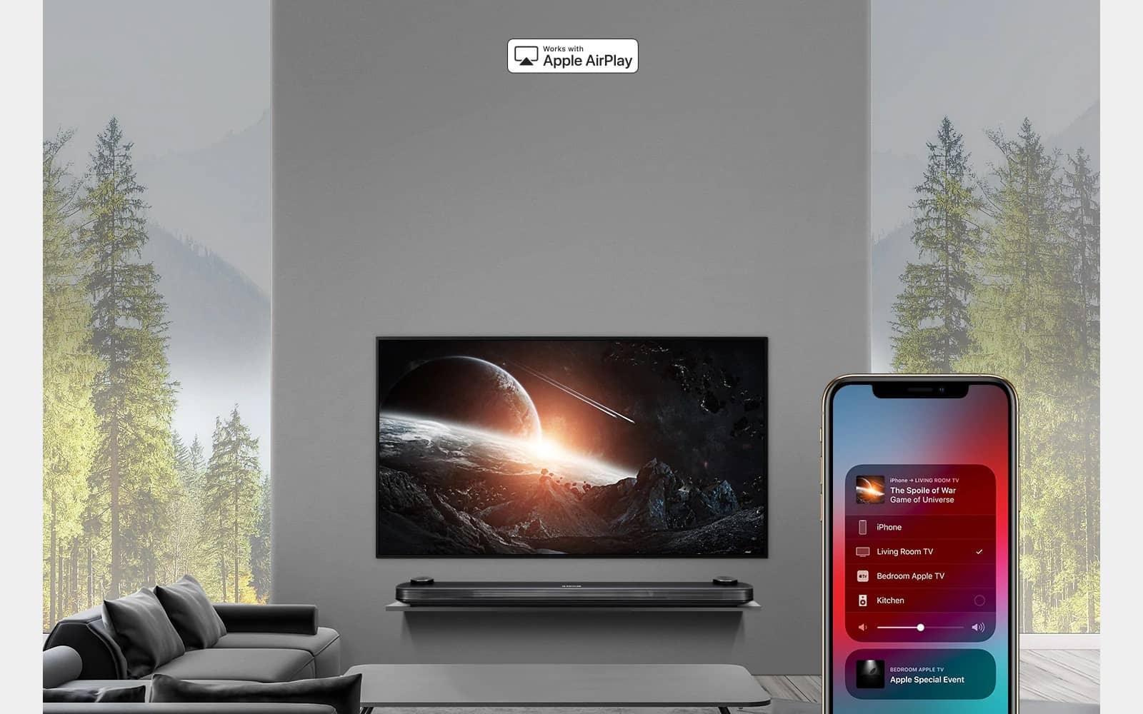 قابلیت اتصال دستگاه های شرکت اپل به تلویزیون 49UM7490 ال جی با AirPlay 2