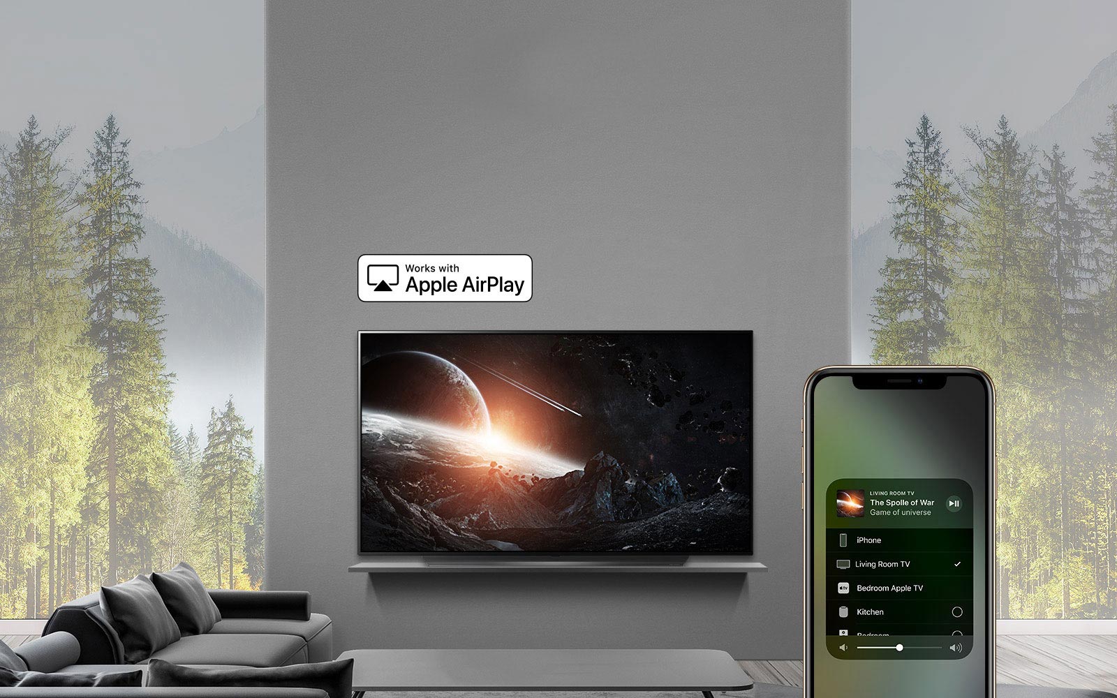 پروتکل AirPlay 2 روی تلویزیون ال جی 55UM751