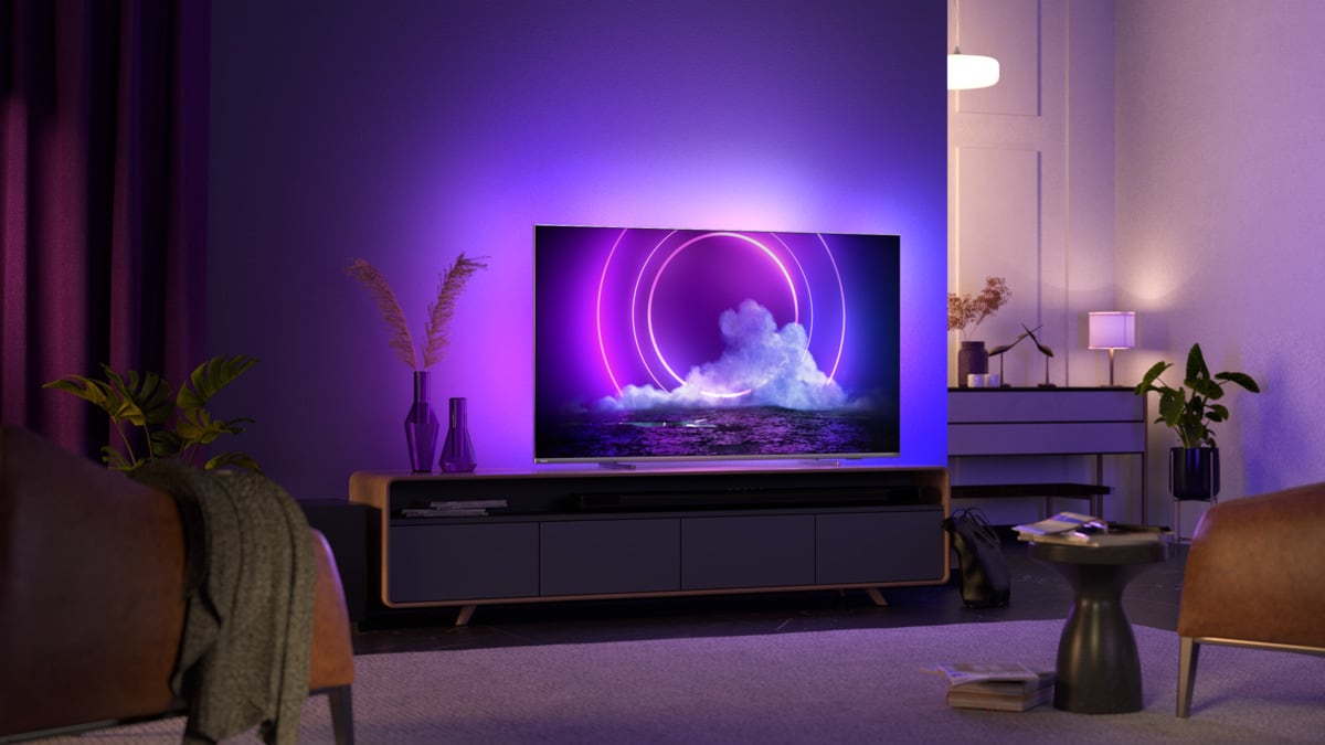 طراحی شیک تلویزیون 65 اینچ فیلیپس PML9506 رنگ نقره ای