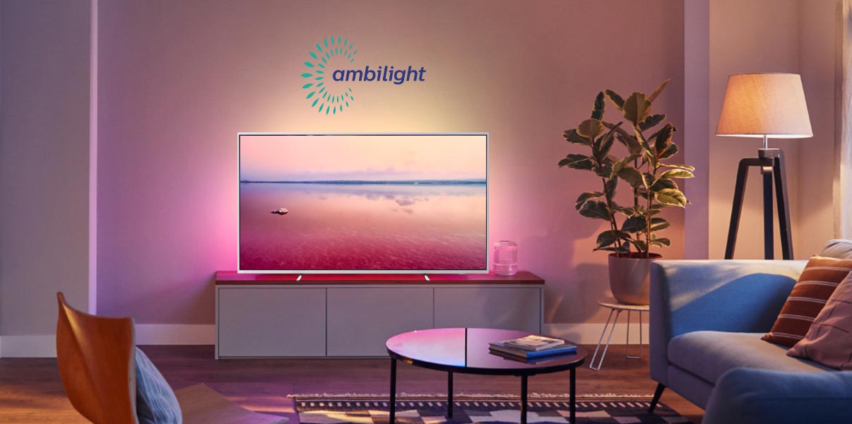 تلویزیون ال ای دی فیلیپس 70PUS8535 دارای تکنولوژی Ambilight در 3 طرف صفحه نمایش خود می باشد