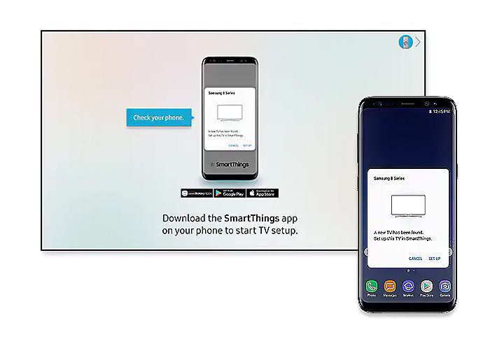 مراحل اتصال تلویزیون سامسونگ NU7300 به موبایل