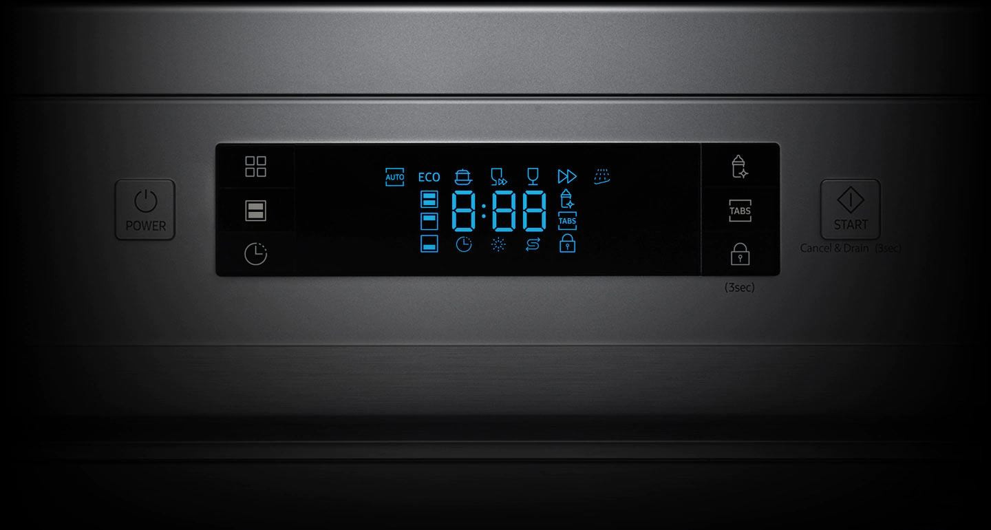 ماشین ظرفشویی 14 نفره سامسونگ DW60M5070FW با صفحه نمایش ال ای دی