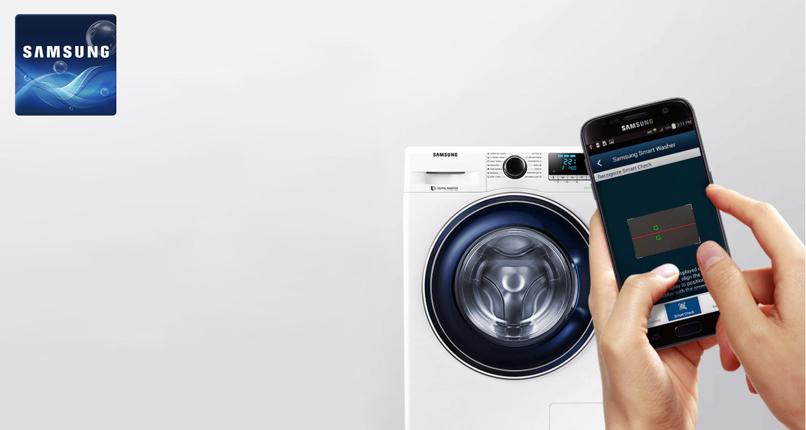 ماشین ظرفشویی هوشمند سامسونگ WW70J5555FX1FH با پشتیبانی از برنامه Smart Washer