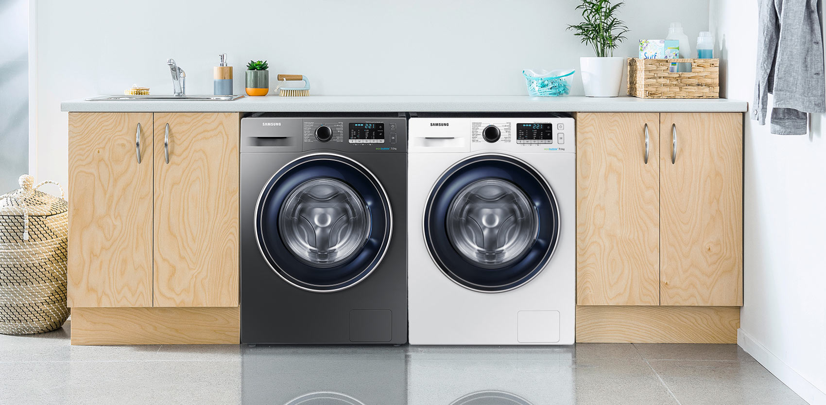 ماشین لباسشویی WW70J5555FX1FH سامسونگ رنگ سفید و اینوکس در دیجی بانه