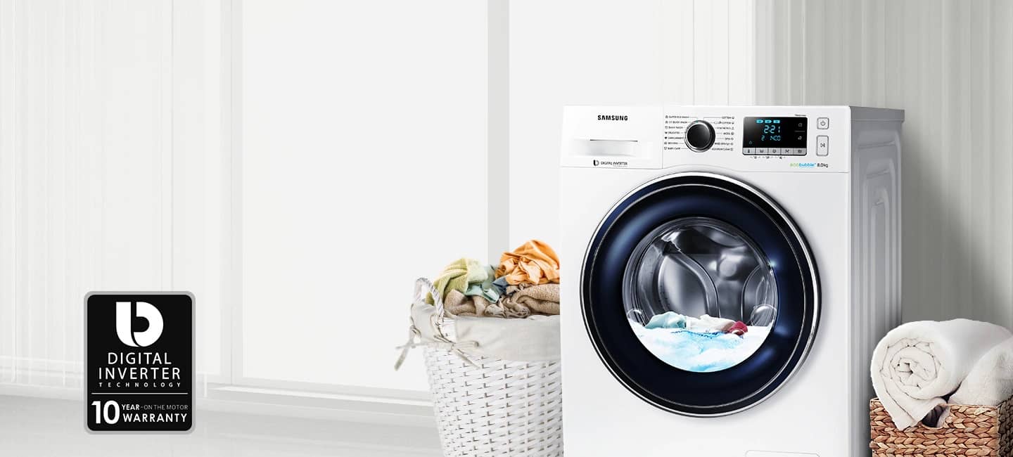 سامسونگ WW80J5555FX1FH مجهز به موتور اینورتر دیجیتال
