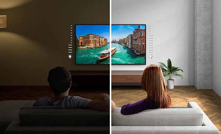 قابلیت تنظیم خودکار صفحه نمایش X80J سونی با حسگر نور