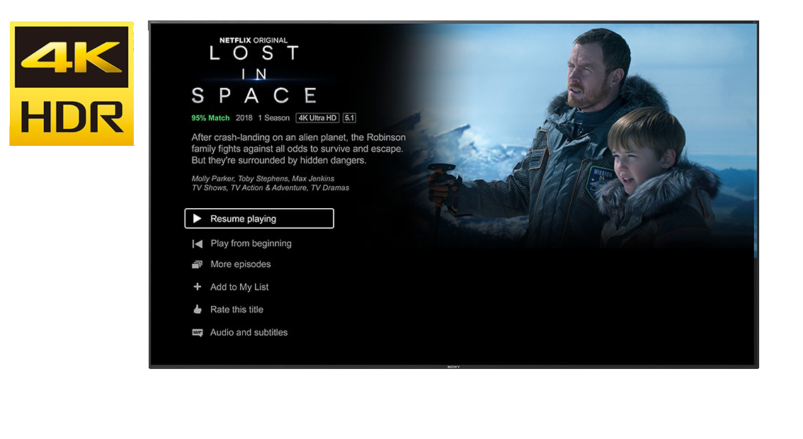 تماشای محتوای 4K HDR شبکه Netflix روی تلویزیون سونی 55X8577G