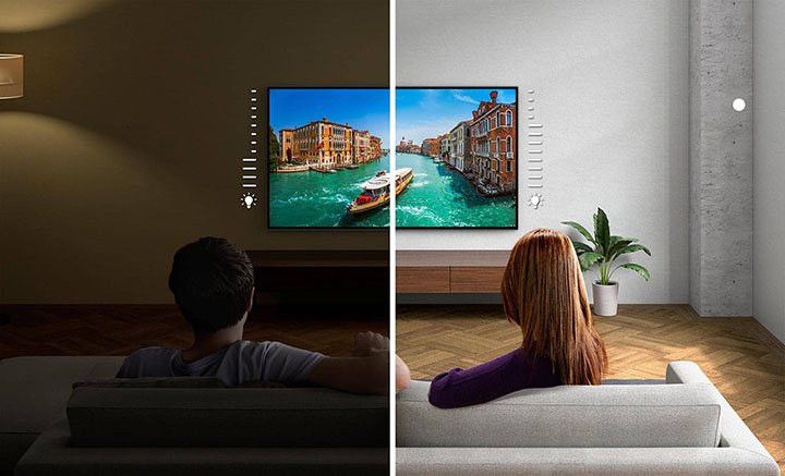تنظیم خودکار نور صفحه نمایش تلویزیون هوشمند سونی 55X90J